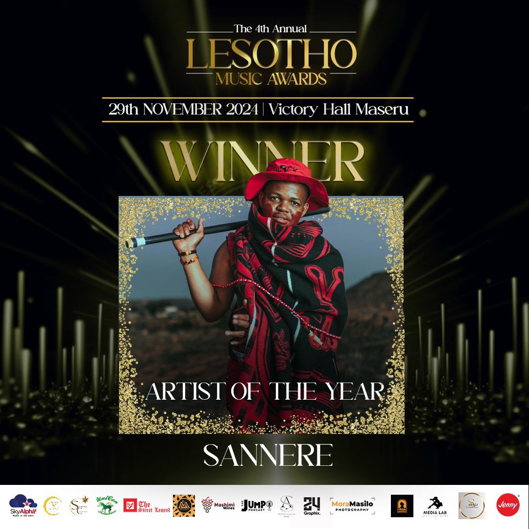 Sannere Crowned Twice At The Lesotho Music Awards: Artist And Song Of The Year
